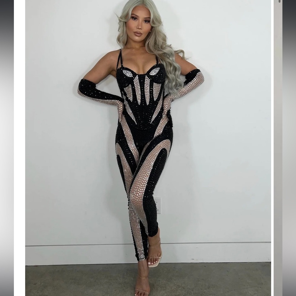 Alglist Bust Down Jumpsuit with gloves